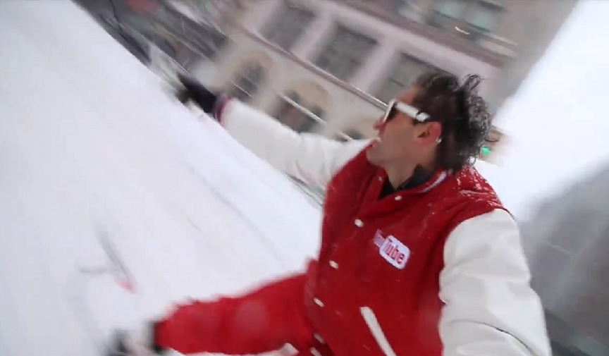 Snowboarding στο κέντρο της Νέας Υόρκης
