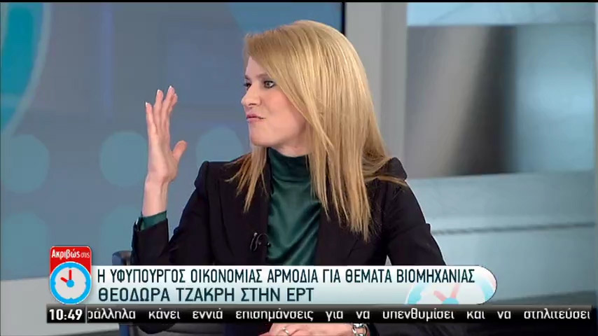 Θ. Τζάκρη στην ΕΡΤ: Ηλεκτρονική πλατφόρμα για την αδειοδότηση των επιχειρήσεων εντός του 2016 (vid)