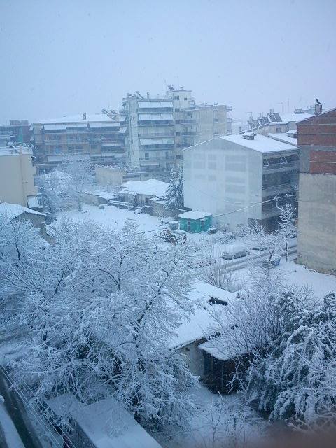 Χιονοπτώσεις σε ολόκληρο το νομό Καρδίτσας