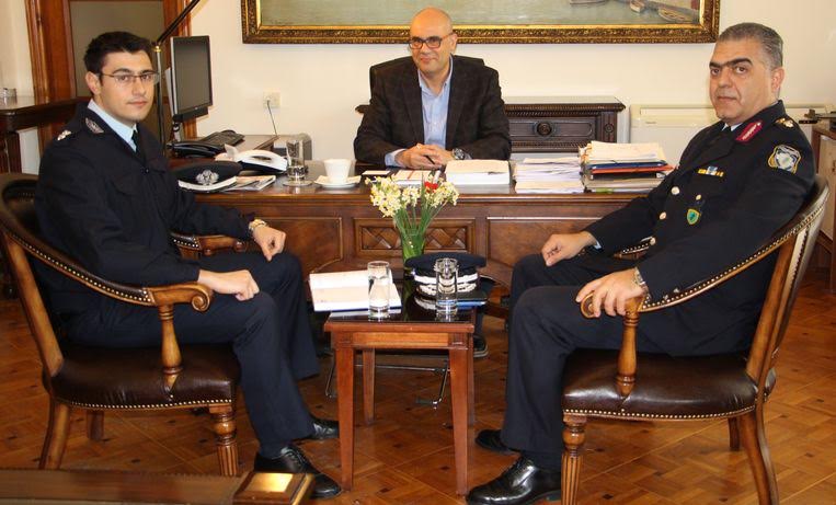 Χανιά: Επίσκεψη νέου Γενικού Αστυνομικού Δ/ντή Κρήτης, Αν. Δασκαλάκη, στον Δήμαρχο Τ. Βάμβουκα