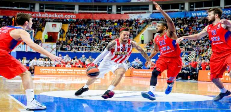 Πάλεψε, αλλά έχασε 92-85 στη Μόσχα από ΤΣΣΚΑ ο Ολυμπιακός