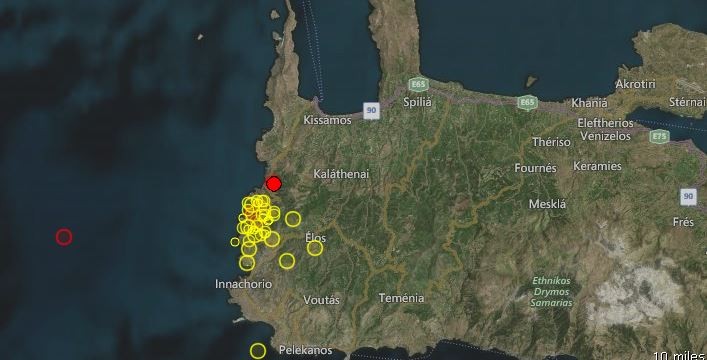 Χανιά: 4 ρίχτερ νοτιοδυτικά της Κισάμου