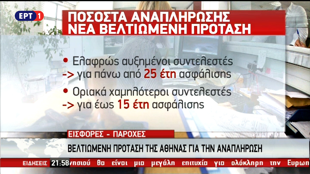Αποκλειστικές πληροφορίες της ΕΡΤ για τη νέα πρόταση της Αθήνας για το ασφαλιστικό (vid)