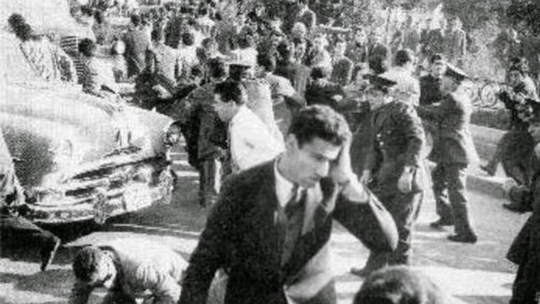 Εκδήλωση για τη μεγάλη απεργία των οικοδόμων λίγο πριν το πραξικόπημα της 21ης Απριλίου