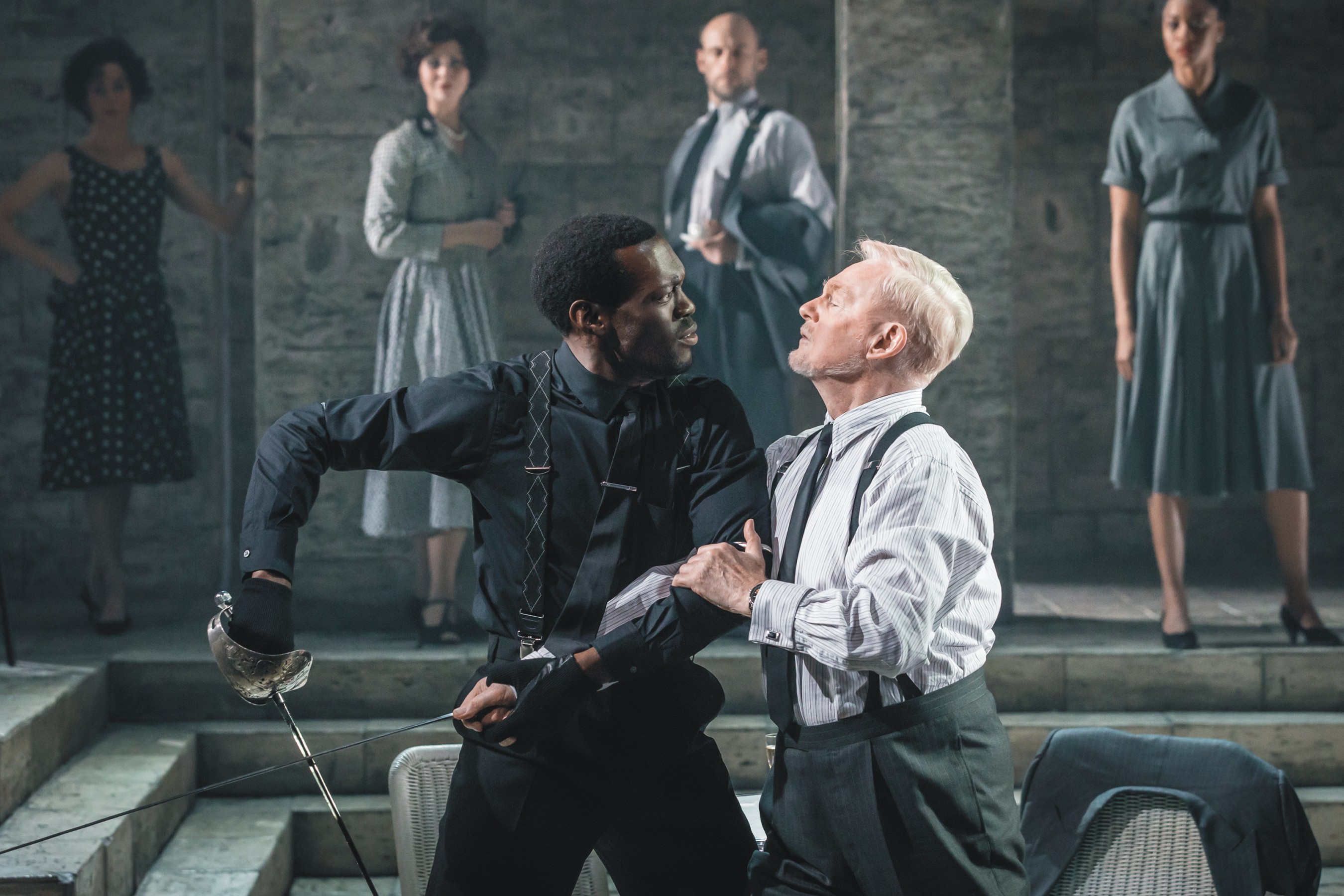 KBTC_Romeo and Juliet_Garrick Theatre_Ansu Kabia (Tybald) and Derek Jacobi (Mercutio)_Credit Johan Persson_07269.jpg-m