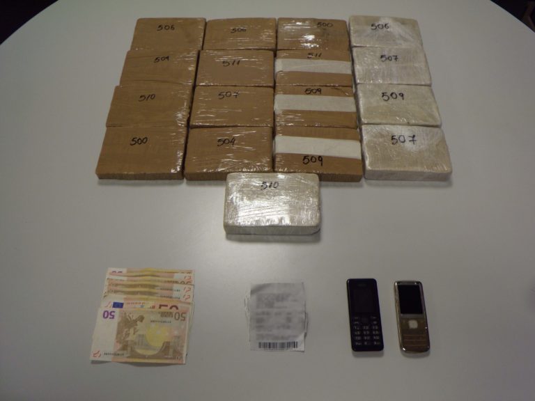 Συνελήφθησαν δύο άτομα στα διόδια Μαλγάρων με οκτώ κιλά ηρωίνης