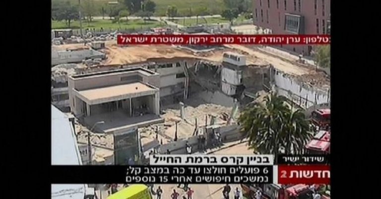 Ισραήλ:  Τουλάχιστον 2 νεκροί αλλά και εγκλωβισμένοι στα ερείπια από πτώση γερανού (video)