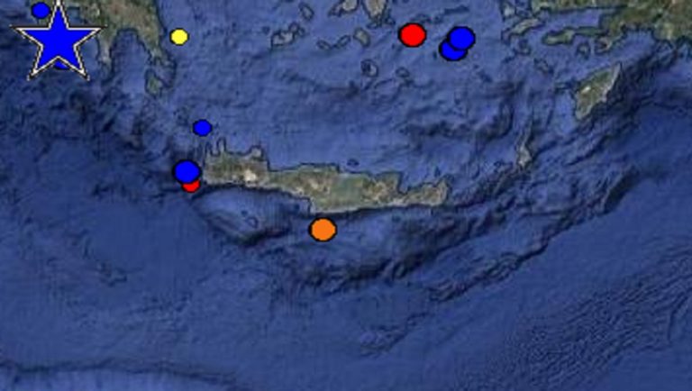 Σεισμός 3,7 R  νότια της Κρήτης