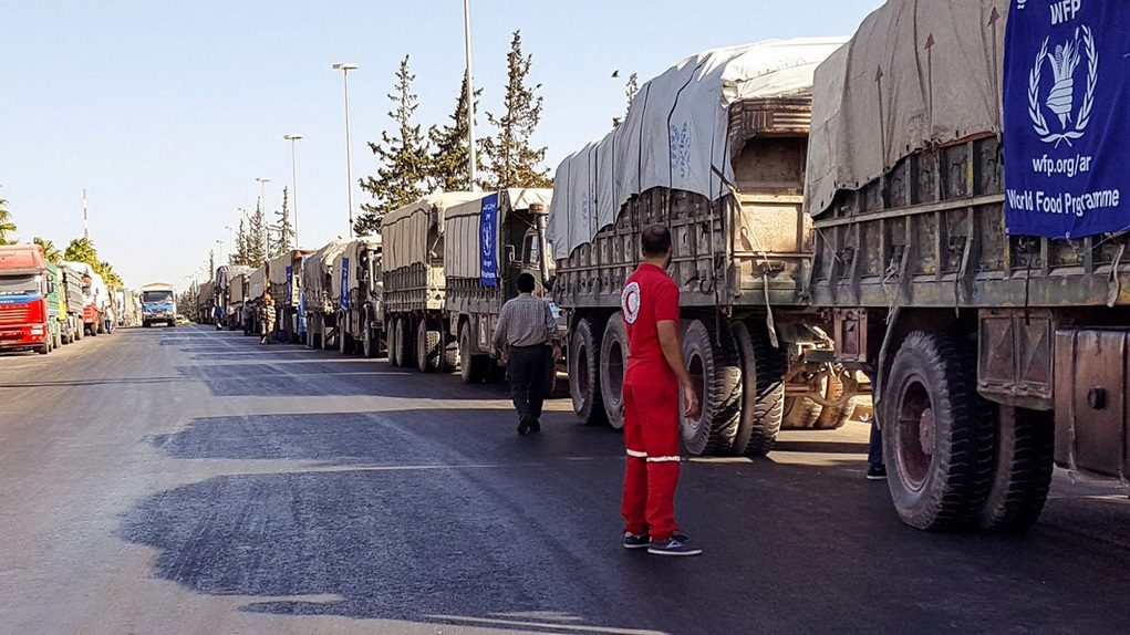 Aid convoy to Aleppo bombed