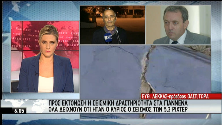 Λέκκας: Ο σεισμός του Σαββάτου στα Γιάννενα ήταν ο κύριος (video)