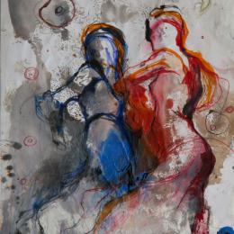 Βασιλική Μπουλούκου: "Dancers", μικτή τεχνική.