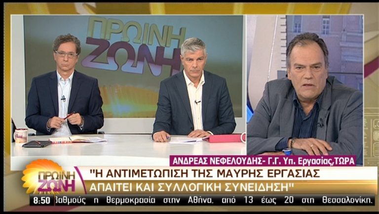 Ανδ.Νεφελούδης: “Να τσακίσουμε το φαινόμενο της μαύρης εργασίας” (video)