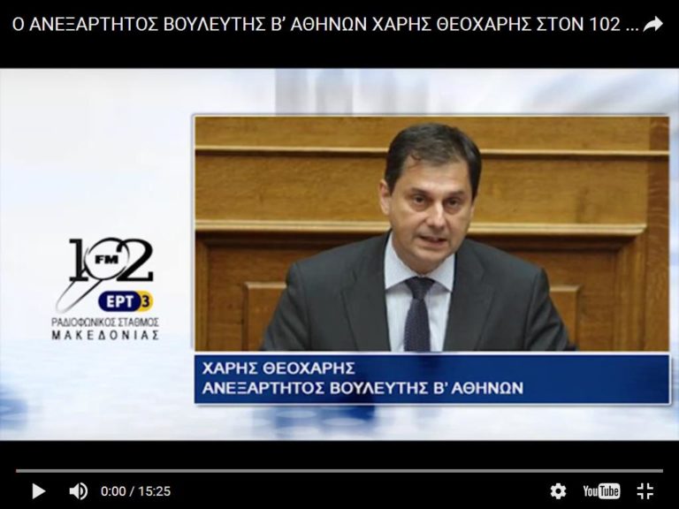Χ.Θεοχάρης: “Τα έσοδα προχωρούν σύμφωνα με το πλάνο” (audio)