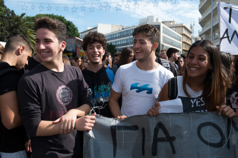 Χανιά: Συγκέντρωση μαθητών στον πεζόδρομο της Κοραή