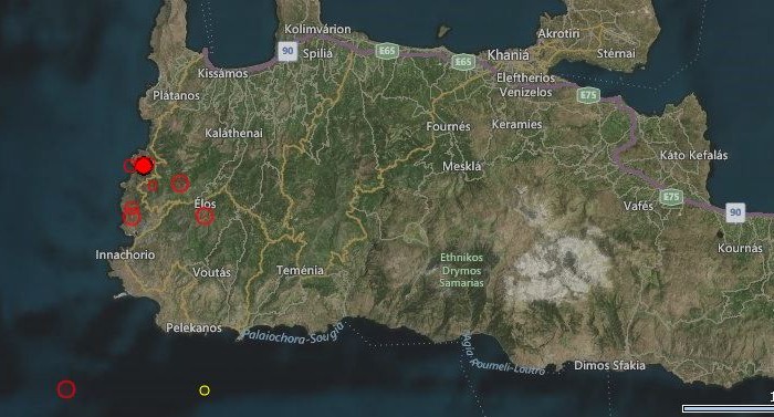 Χανιά: 3,4 Ρίχτερ στον Πλάτανο Κισσάμου