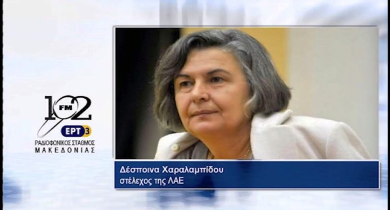 Η Δ. Χαραλαμπίδου στον 102 fm της ΕΡΤ3 (audio)