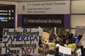 Protest against President Trump's immigration ban at Logan International Airport