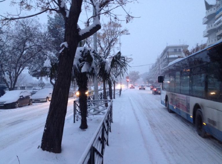 Έντονες χιονοπτώσεις σε όλη τη Θεσσαλία