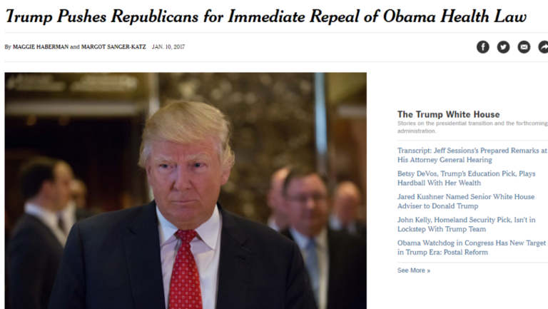 Ο Τράμπ θέλει την κατάργηση του Obamacare άμεσα
