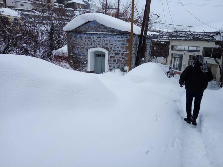 Λέσβος: Παραμένουν τα προβλήματα από τον χιονιά