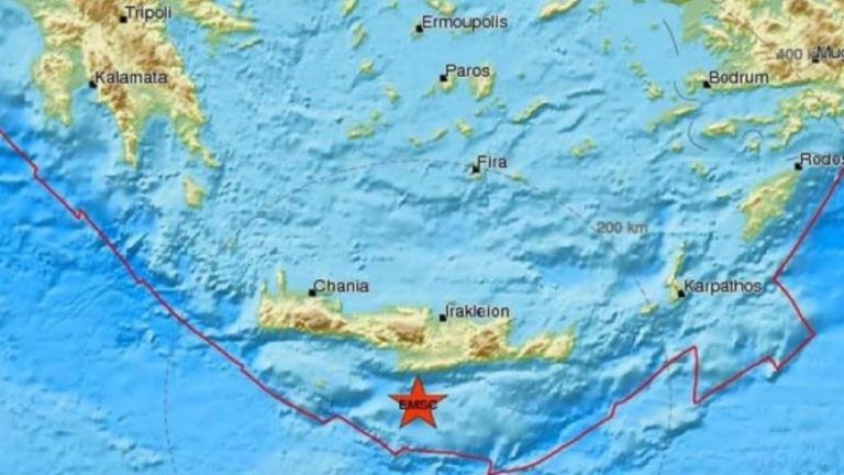 4,5 Ρίχτερ νοτίως της Κρήτης