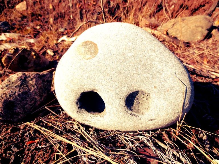 Πέτρες που μοιάζουν με πρόσωπα, σε μουσείο της Ιαπωνίας