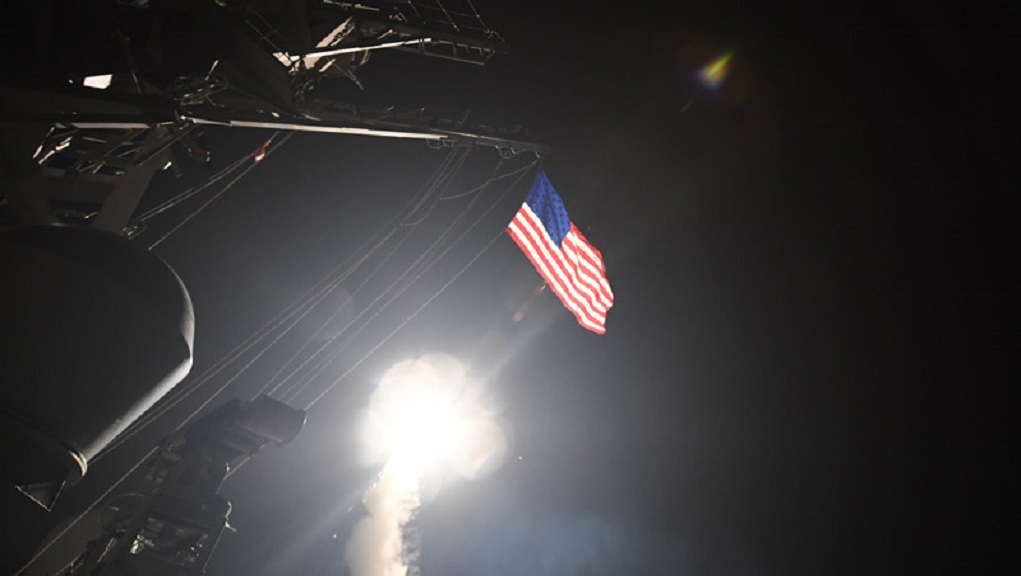 US military launches cruise missile attack at Syrian military airbase in Homs