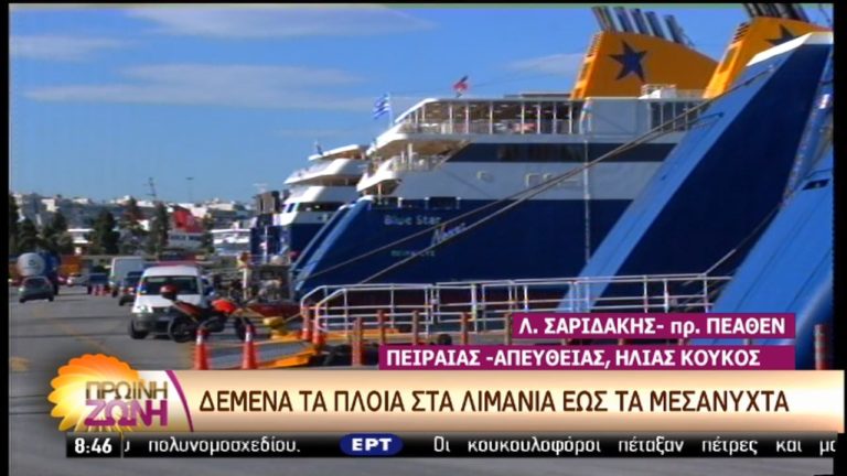 Δεμένα και σήμερα τα πλοία στα λιμάνια – Κουρουμπλής στην ΕΡΤ: Ριζικές αλλαγές (video)