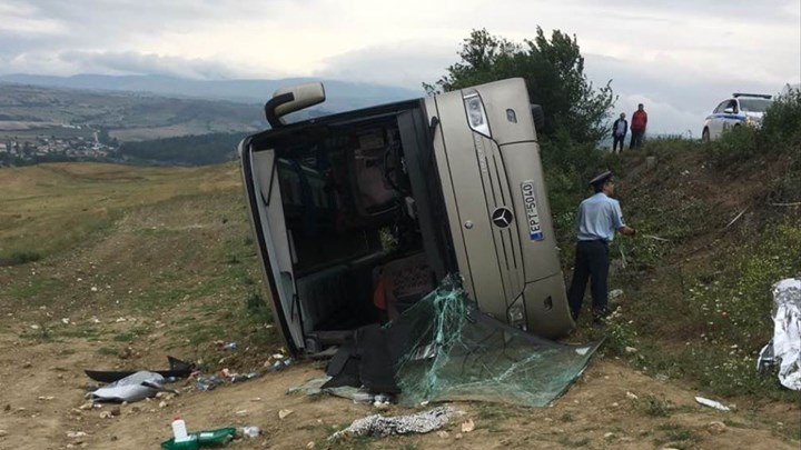 Άγιο είχαν οι μαθητές του λεωφορείου που ανατράπηκε