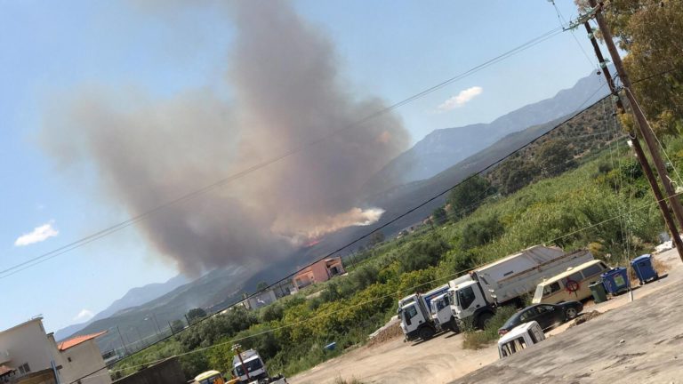 Σε πλήρη εξέλιξη πυρκαγιά στο Δήμο Ευρώτα Λακωνίας