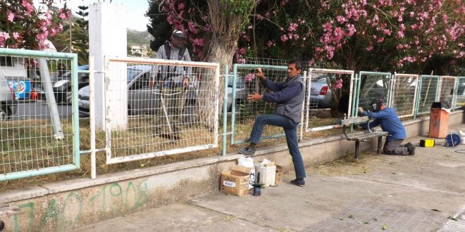 Εργασίες στο πάρκο των εργατικών κατοικιών Μυτιλήνης