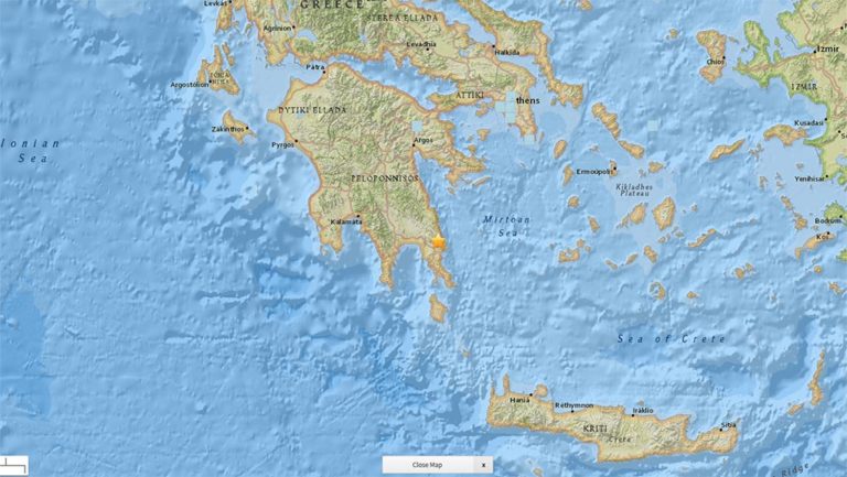 Σεισμός 4,9 Ρίχτερ στην περιοχή της Λακωνίας