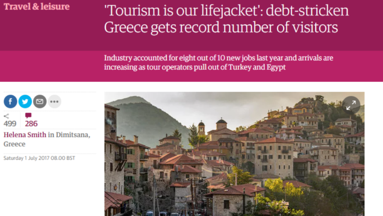 Η Ελλάδα ετοιμάζεται για ρεκόρ επισκεπτών, γράφει η Guardian