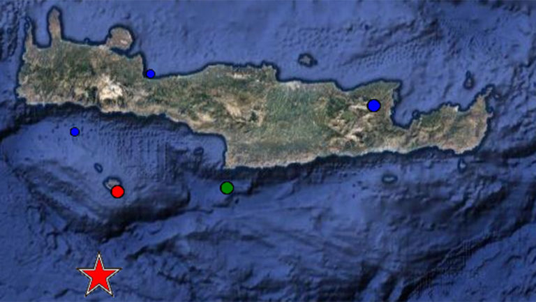 Σεισμός 5,3 Ρίχτερ νότια της Κρήτης