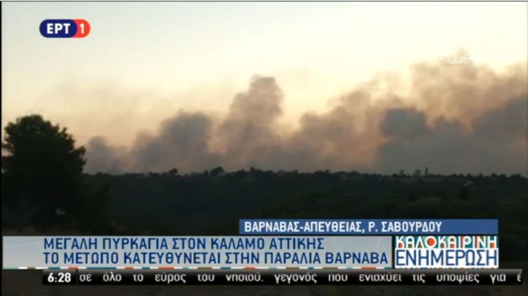 Δραματική νύχτα στον Κάλαμο – Ανεξέλεγκτη η πυρκαγιά – Άρχισαν να επιχειρούν εναέρια μέσα (upd)