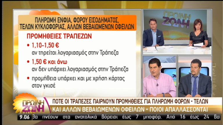 Τι ισχύει με τις προμήθειες των τραπεζών για πληρωμές φόρων και οφειλών προς το Δημόσιο (video)