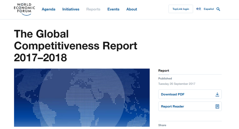 WEF: Στην 87η θέση της παγκόσμιας ανταγωνιστικότητας η Ελλάδα