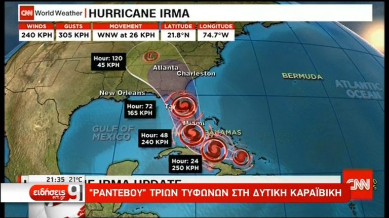 Συναγερμός στη Φλόριντα των ΗΠΑ για την επέλαση του τυφώνα Ίρμα (video)