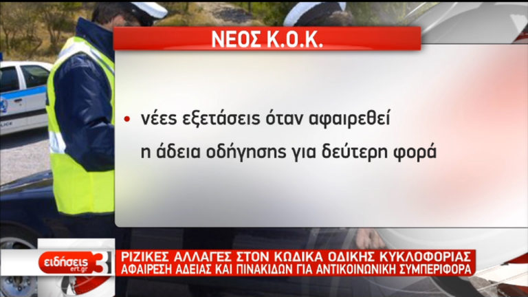 Ριζικές αλλαγές στον Κώδικα Οδικής Κυκλοφορίας (video)