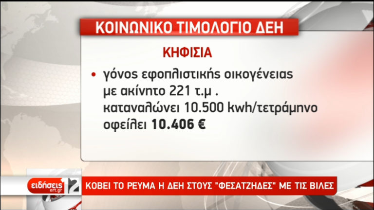 Κόβει το ρεύμα η ΔΕΗ στους «φεσατζήδες» με τις βίλες (video)