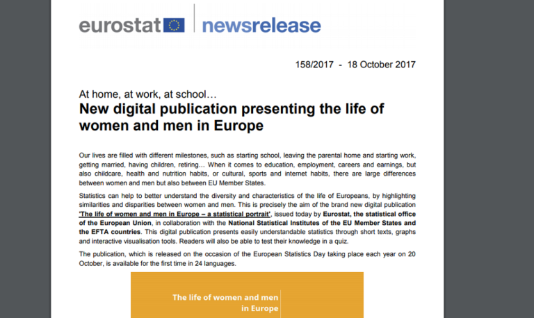 Eurostat: Η ζωή των Ελλήνων και Ελληνίδων με στατιστικά στοιχεία