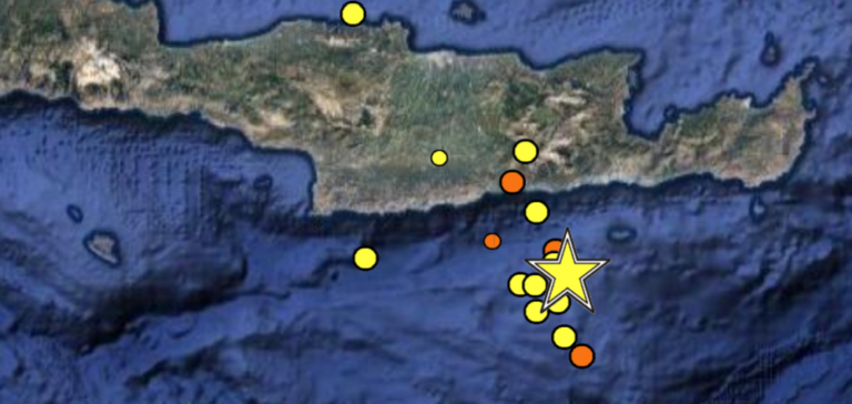 3,8 Ρίχτερ νοτιοδυτικά της Ιεράπετρας