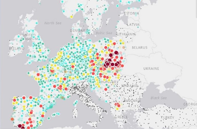 Ένας διαδραστικός χάρτης μας ενημερώνει για την ποιότητα του αέρα στην Ευρώπη
