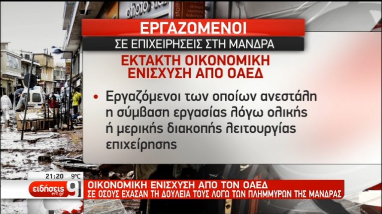 Μάνδρα: Έκτακτη οικονομική βοήθεια από τον ΟΑΕΔ (video)