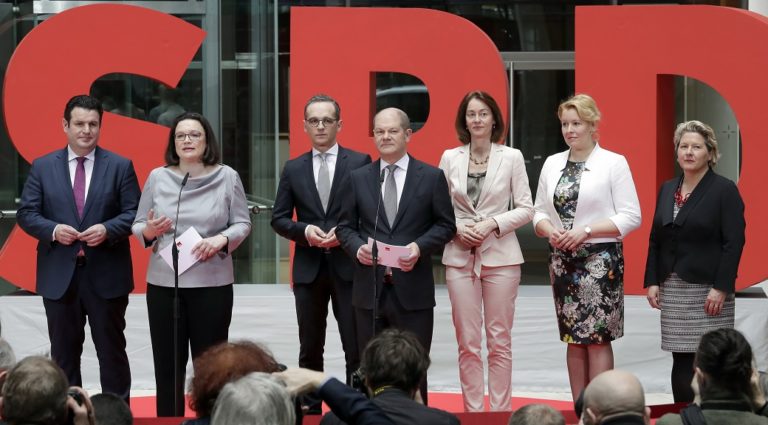 Οι σοσιαλιστές υπουργοί της κυβέρνησης συνασπισμού στη Γερμανία