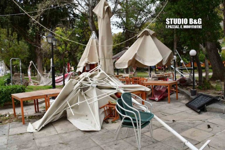 “Σάρωσαν” το Ναύπλιο οι δυνατοί άνεμοι