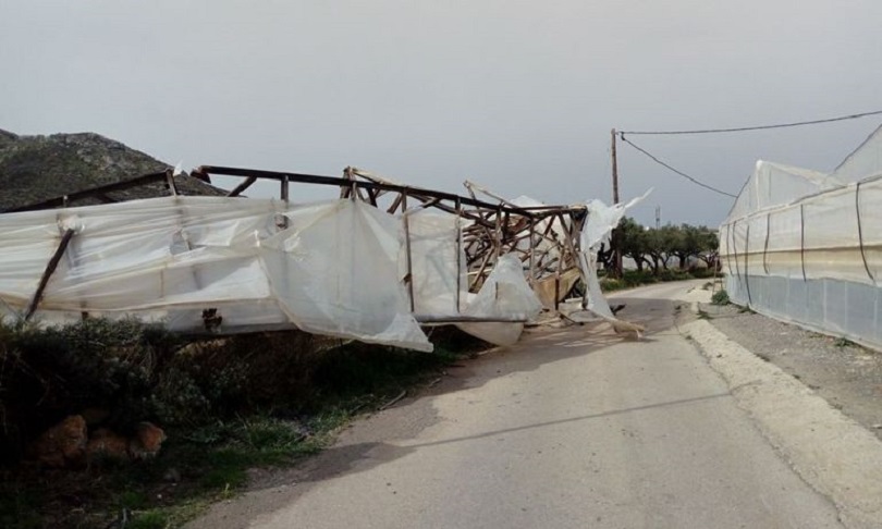 Ζημιές από τον αέρα σε περιοχές του Νομού Χανίων