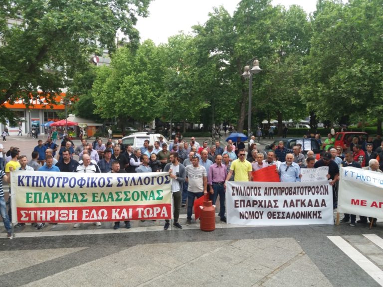 Συλλαλητήριο κτηνοτρόφων στην κεντρική πλατεία της Λάρισας