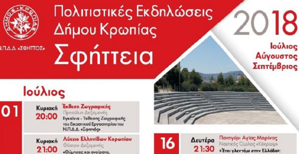 Αρχίζουν τα «Σφήττεια 2018» στο Δήμο Κρωπίας