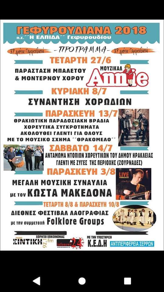 Δήμος Ηράκλειας: «Γεφυρουδιανά 2018»